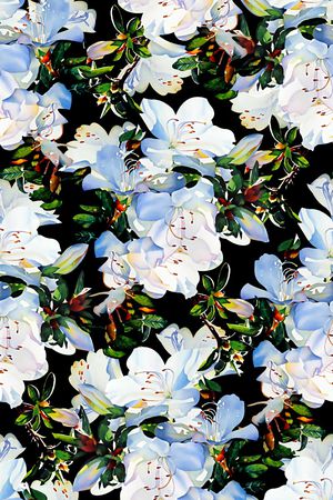 水彩花卉印花华亿平台图片