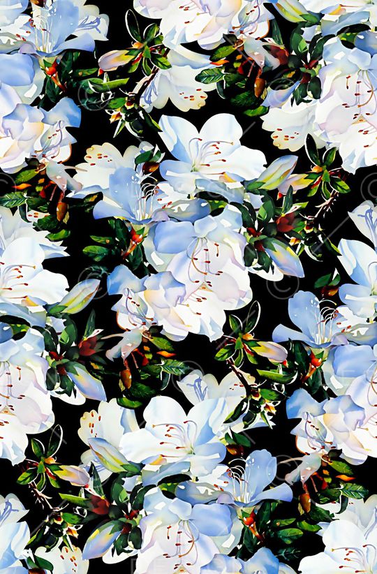 水彩花卉印花华亿平台图片