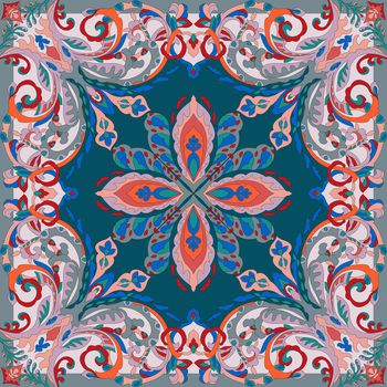 942232-奢华民族风抽象艺术方巾