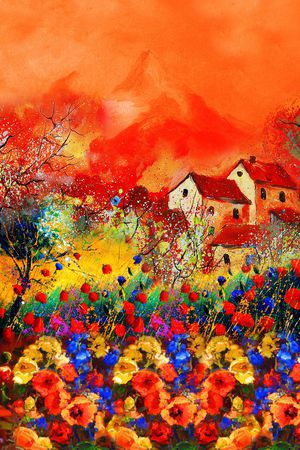 虞美人印花华亿平台图片