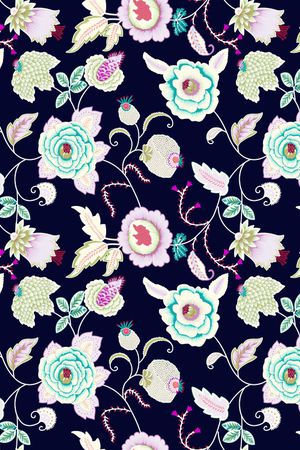 线条花卉印花华亿平台图片