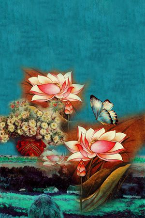 花卉印花华亿平台图片