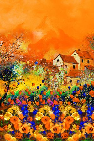 虞美人印花华亿平台图片