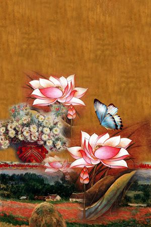 花卉印花华亿平台图片