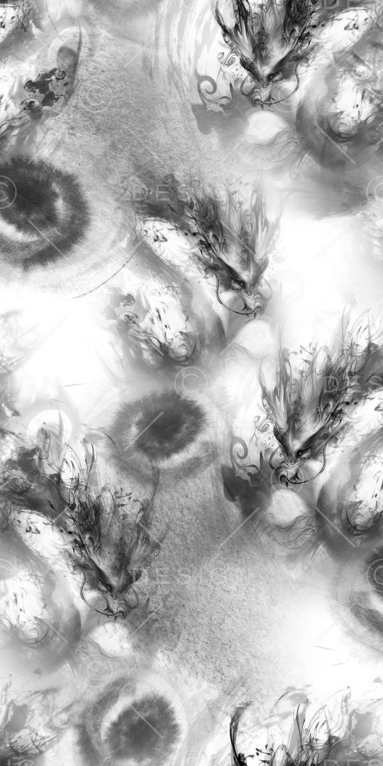 黑底花卉印花华亿平台图片