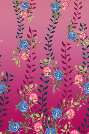 手绘花卉印花华亿平台图片