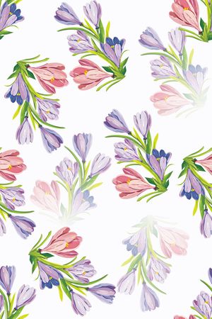 手绘花卉印花华亿平台图片