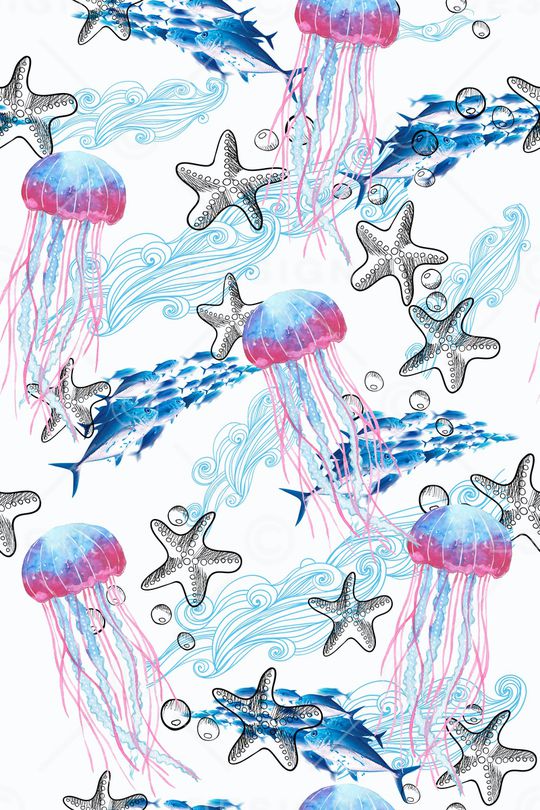 水母印花华亿平台图片