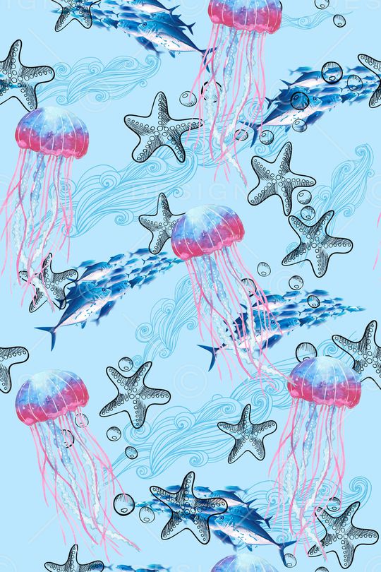 水母印花华亿平台图片