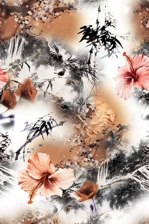 水墨风印花华亿平台图片