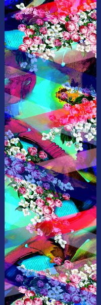 手绘花卉印花华亿平台图片