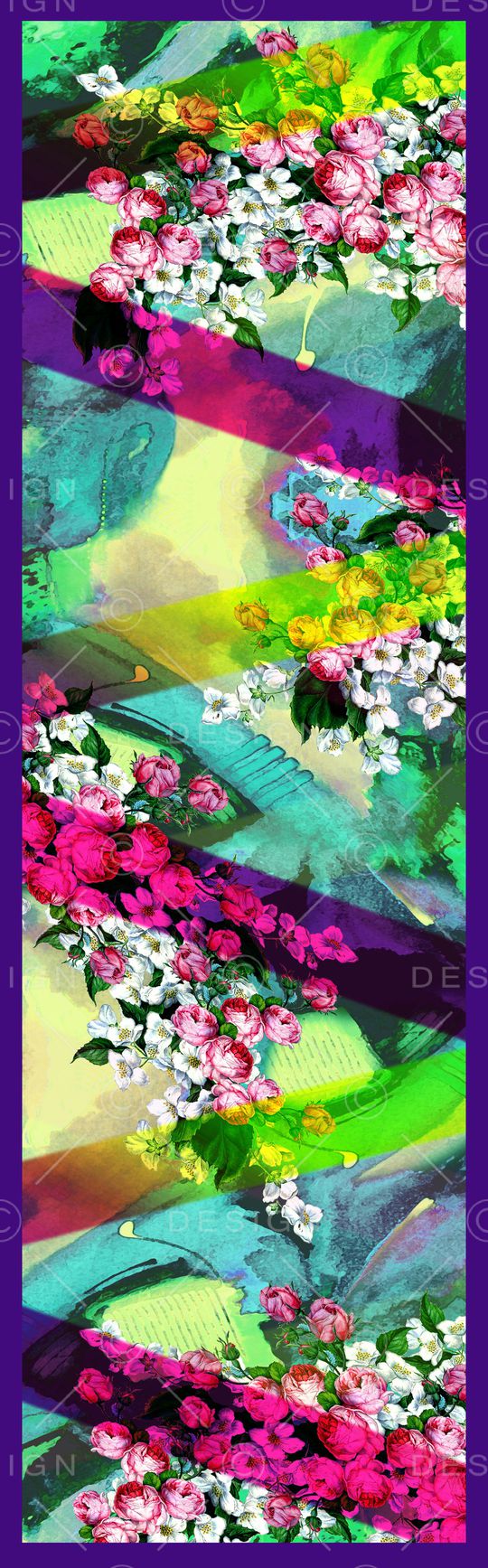 手绘花卉印花华亿平台图片