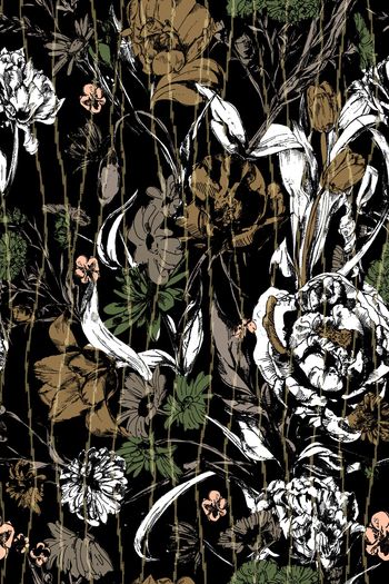 943188-暗底花卉加条纹暗纹