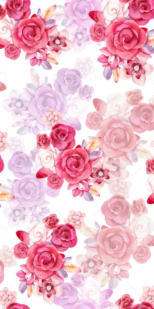 水彩花卉印花华亿平台图片