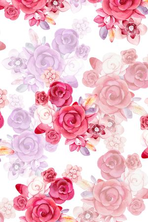 水彩花卉印花华亿平台图片