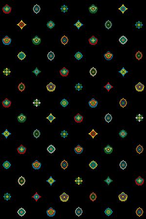 黑底花卉印花华亿平台图片