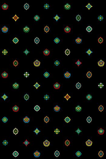 黑底花卉印花华亿平台图片