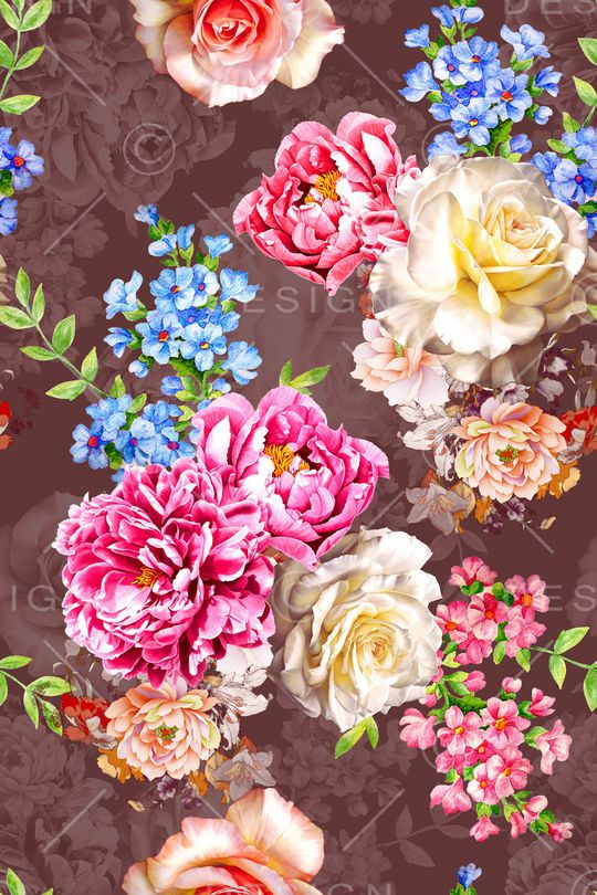 牡丹印花华亿平台图片