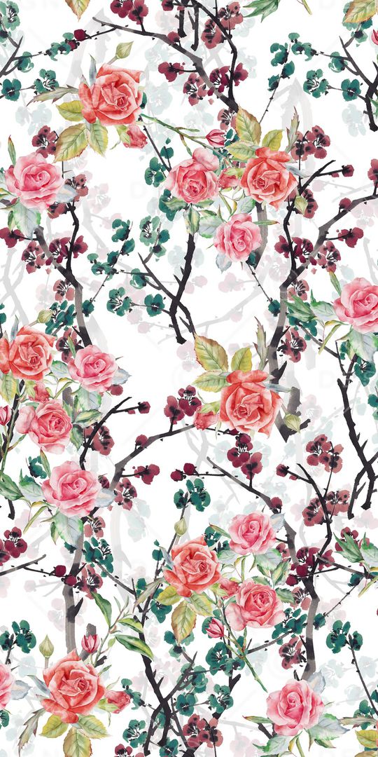 手绘花卉印花华亿平台图片