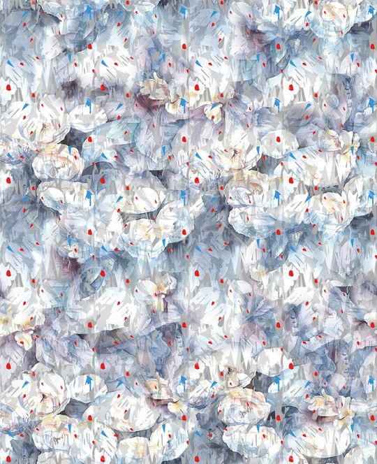 手绘花卉印花华亿平台图片