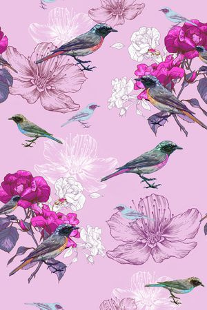 线条花卉印花华亿平台图片