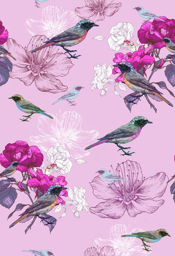 线条花卉印花华亿平台图片