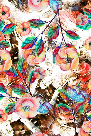 朦胧花卉印花华亿平台图片