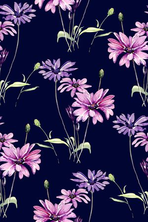 水彩花卉印花华亿平台图片