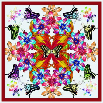 花卉印花华亿平台图片