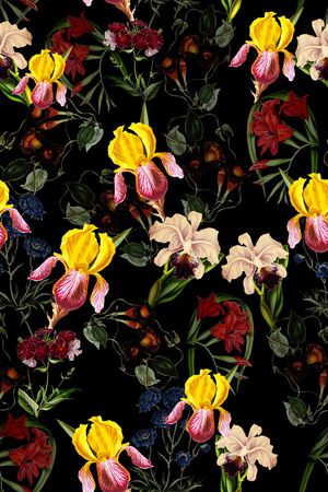 水彩花卉印花华亿平台图片