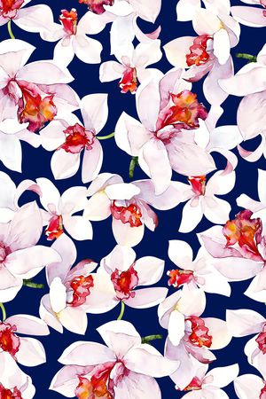 水彩花卉印花华亿平台图片