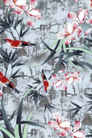 中国风印花华亿平台图片