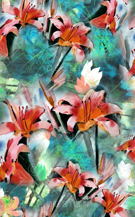 花卉印花华亿平台图片