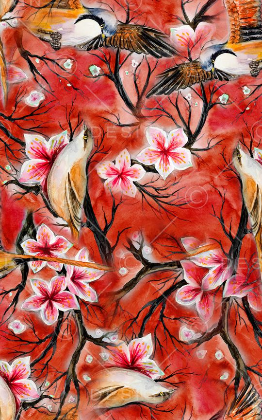 花卉印花华亿平台图片