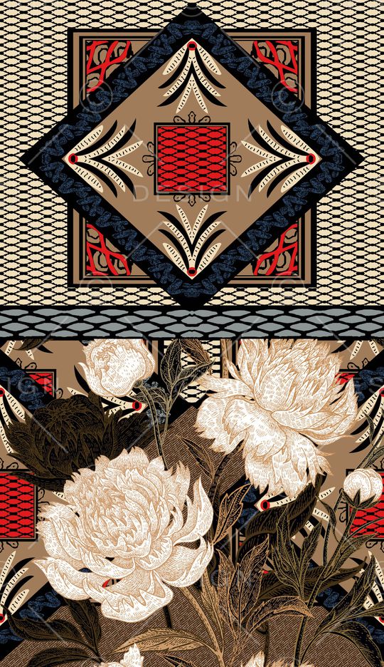 几何纹样印花华亿平台图片