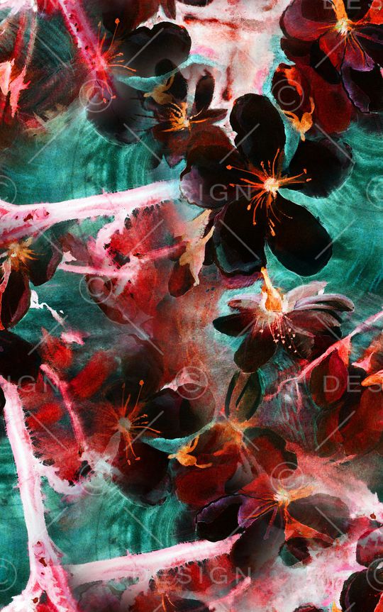 朦胧花卉印花华亿平台图片