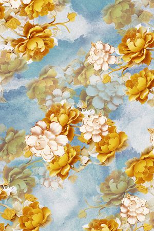 迪拜花卉印花华亿平台图片