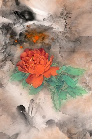 水墨风印花华亿平台图片