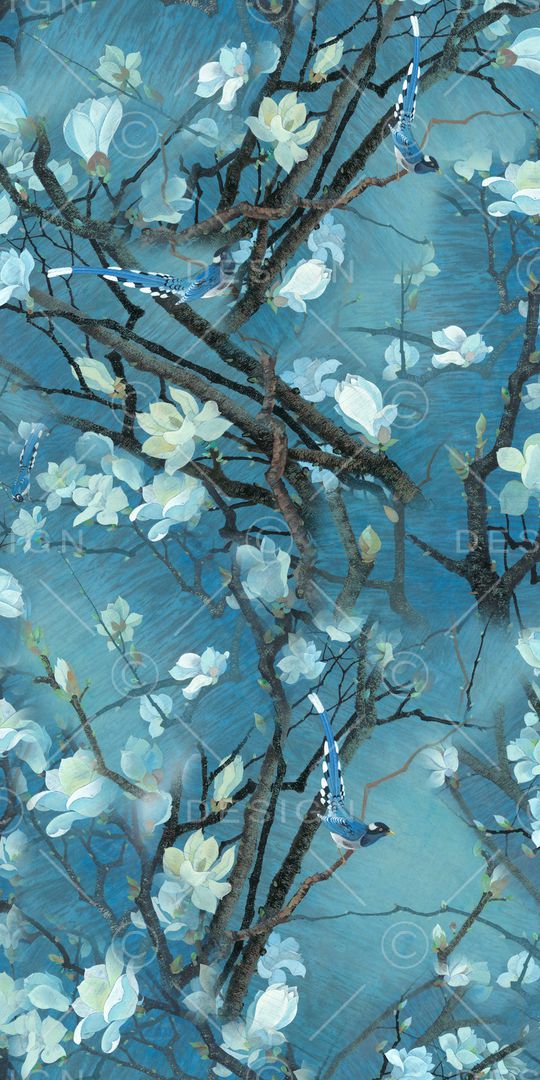 玉兰花印花华亿平台图片