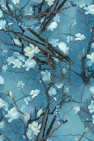 玉兰花印花华亿平台图片