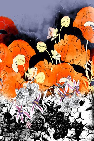 胸前独幅印花华亿平台图片