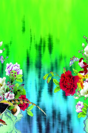 月季花印花华亿平台图片