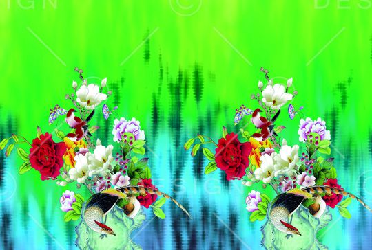 月季花印花华亿平台图片