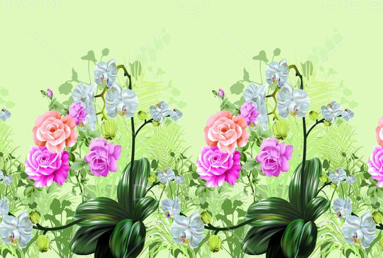 月季花印花华亿平台图片