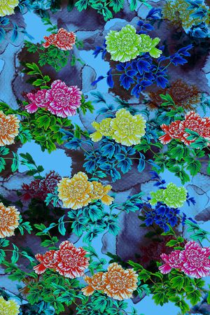 牡丹印花华亿平台图片