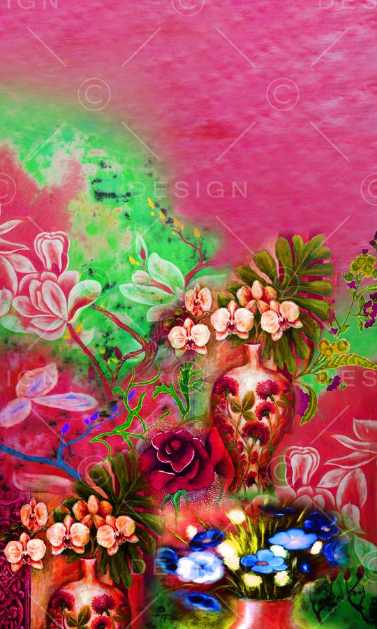 玉兰花印花华亿平台图片