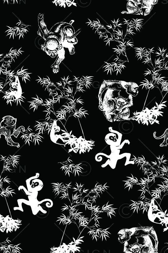 黑底花卉印花华亿平台图片