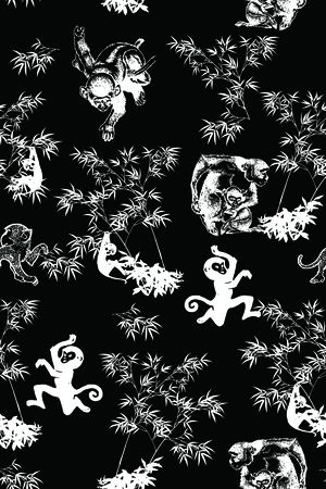 黑底花卉印花华亿平台图片