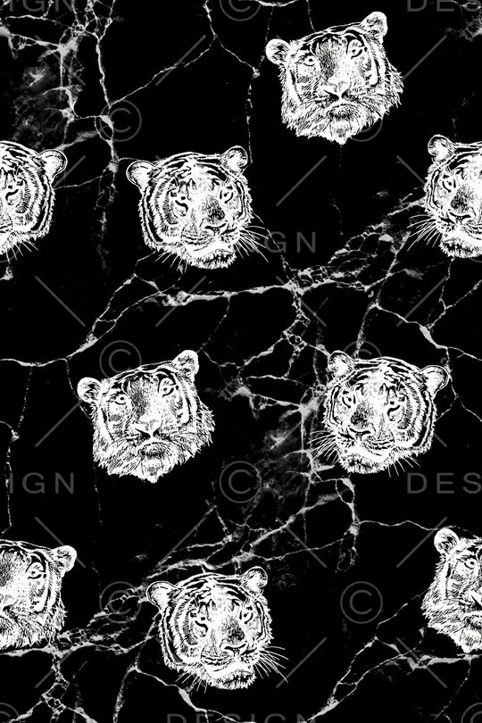 黑底花卉印花华亿平台图片