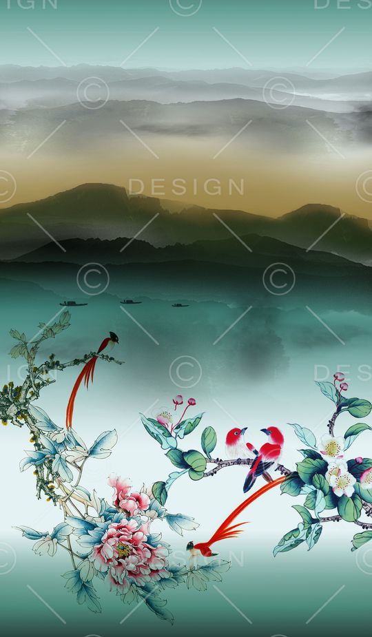 牡丹印花华亿平台图片